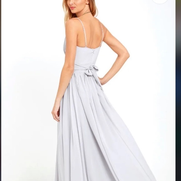 Lulu’s Evening Dream Light Grey Maxi Dress Size XL NWT - Picture 3 of 11